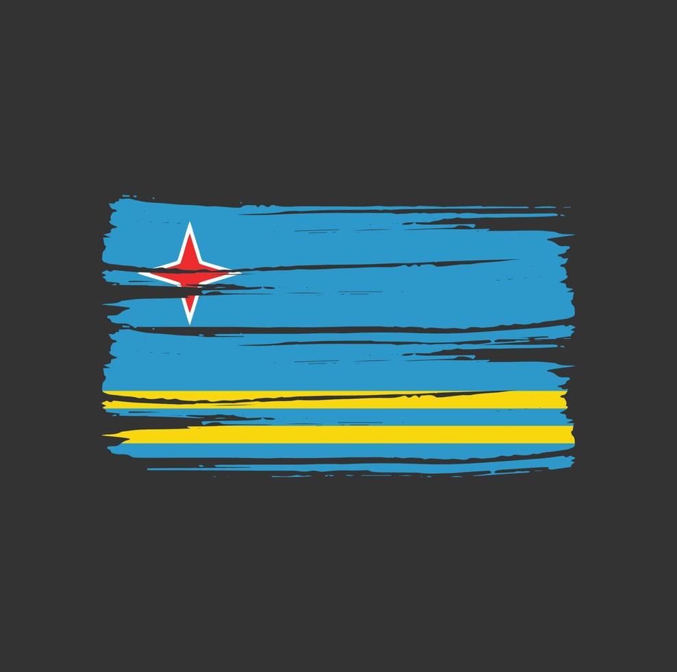 Aruba flag brush stroke. National flag vector