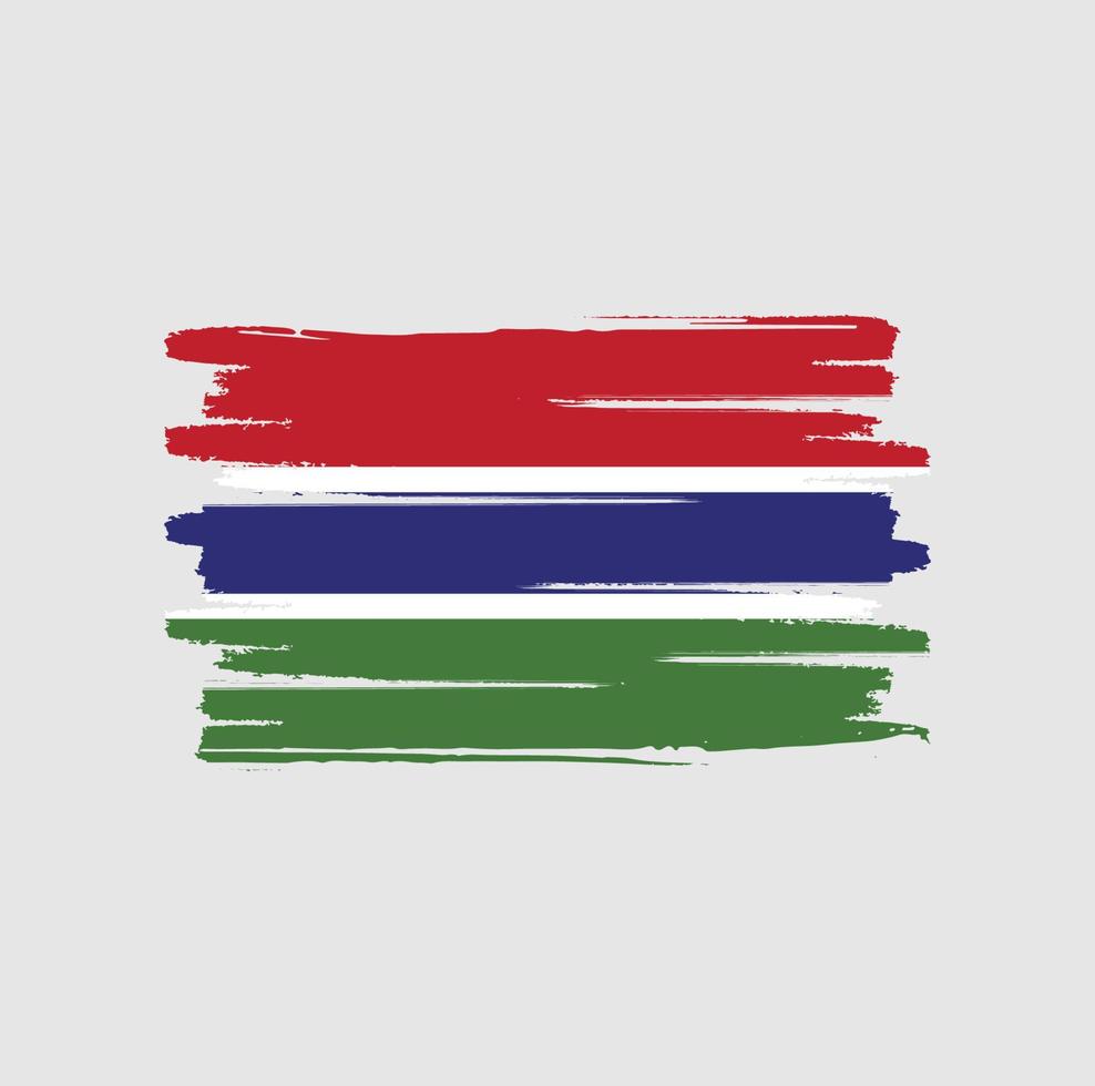 Gambia flag brush strokes vector