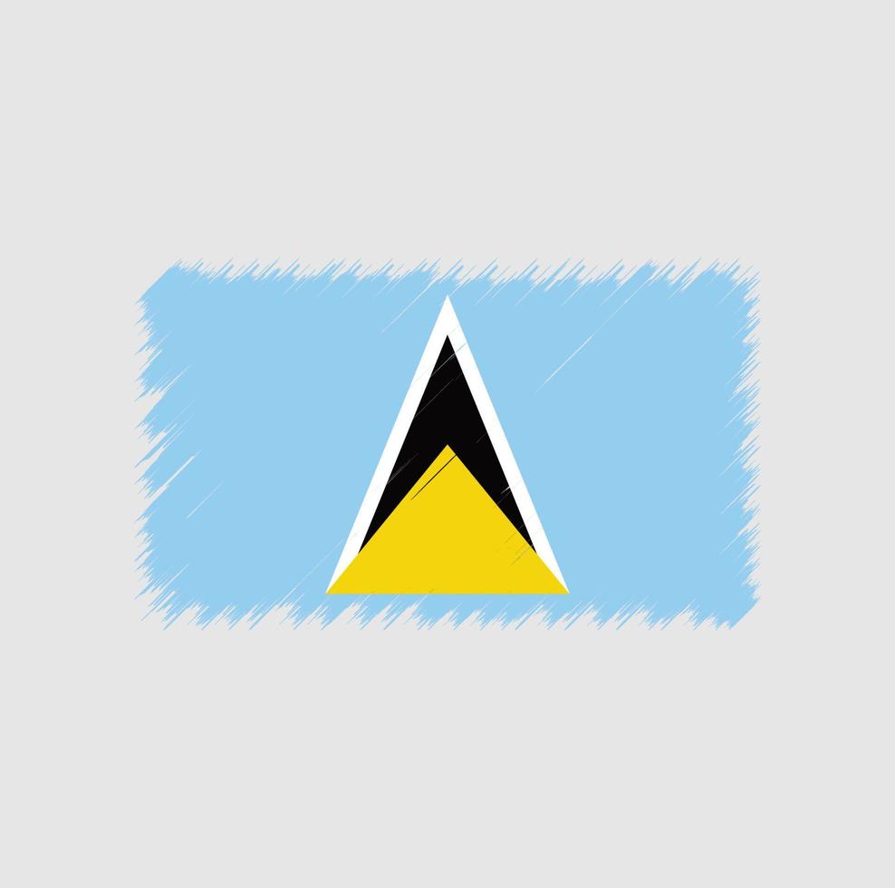 Saint Lucia flag brush stroke. National flag vector