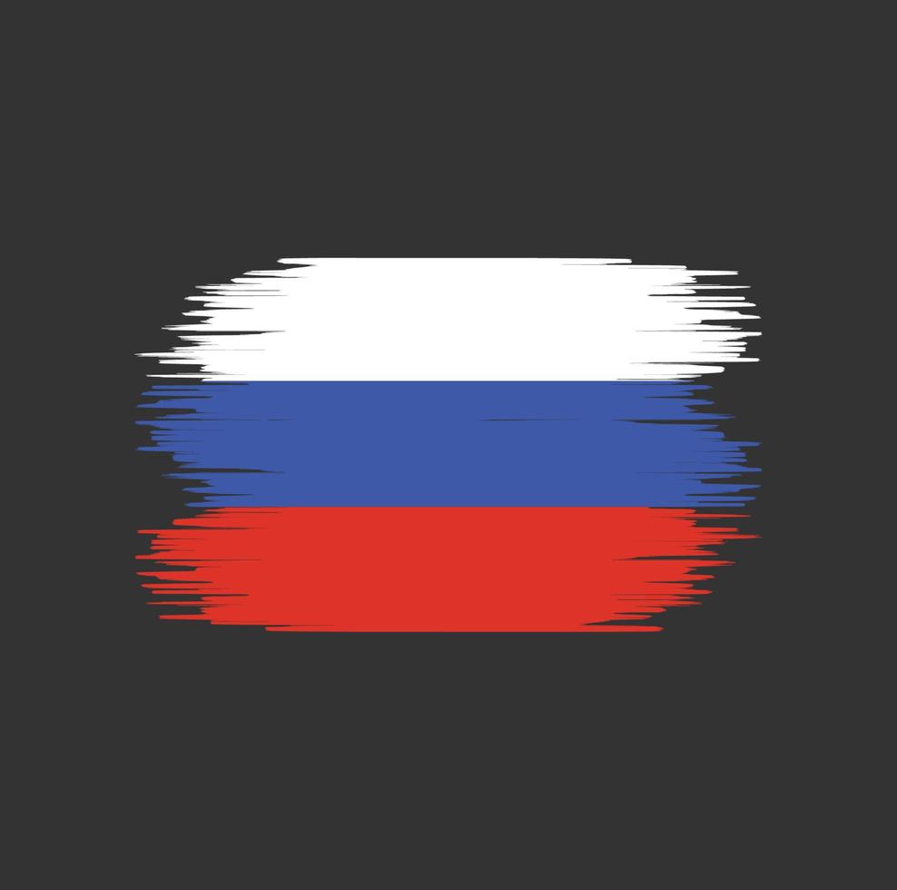 Russia flag brush stroke. National flag vector