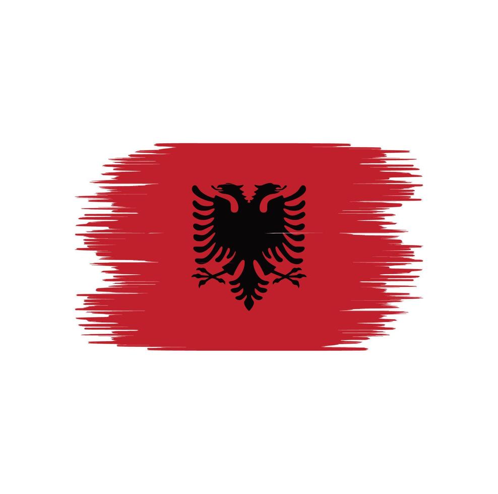 trazo de pincel de la bandera de albania. bandera nacional vector