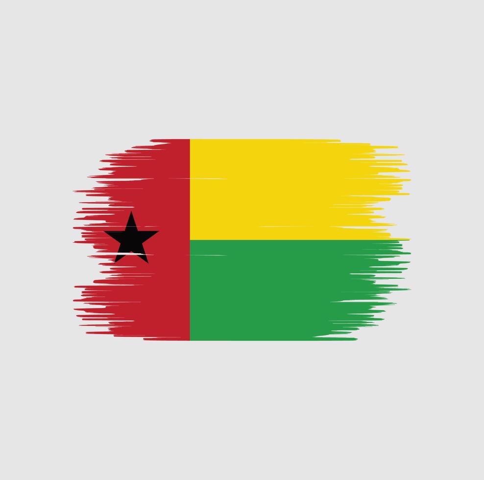 trazo de pincel de bandera de guinea bissau. bandera nacional vector