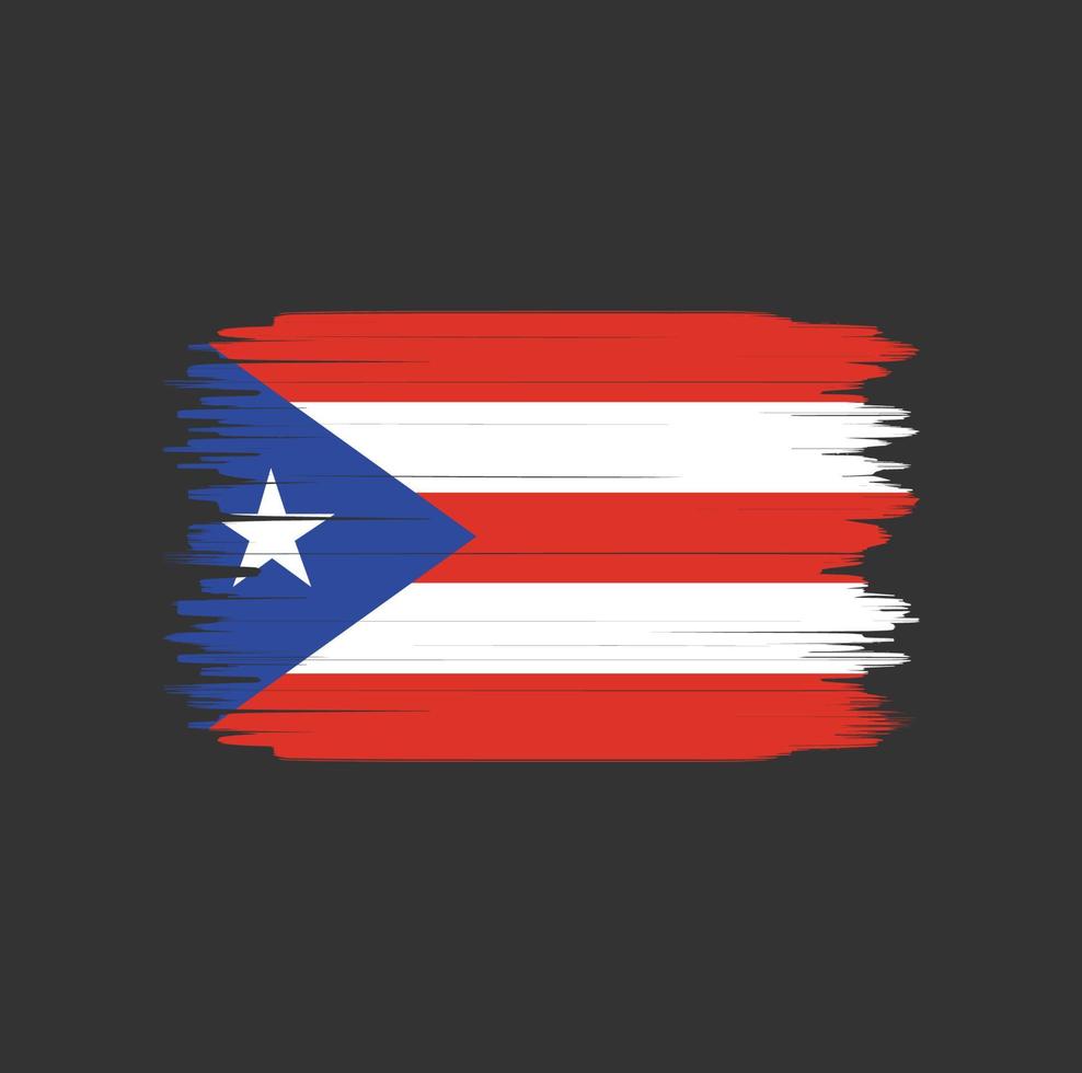 trazo de pincel de bandera de puerto rico. bandera nacional vector