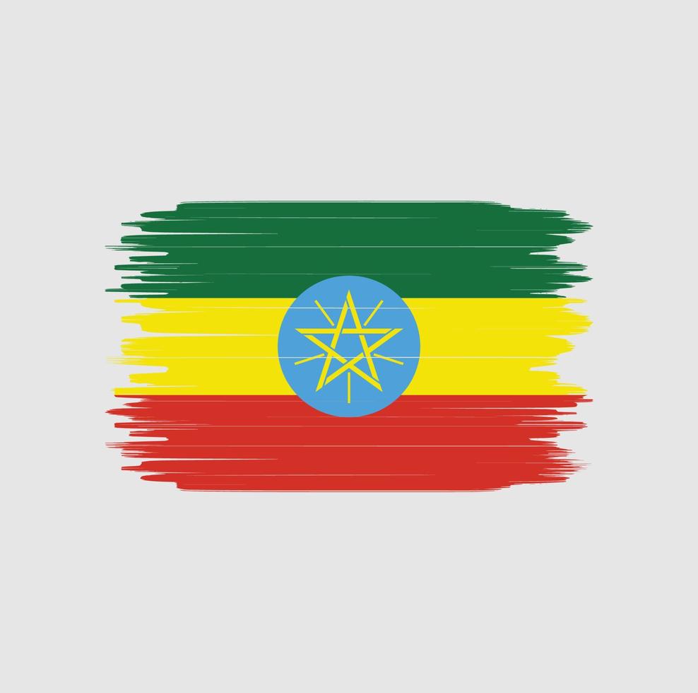 Ethiopia flag brush stroke. National flag vector