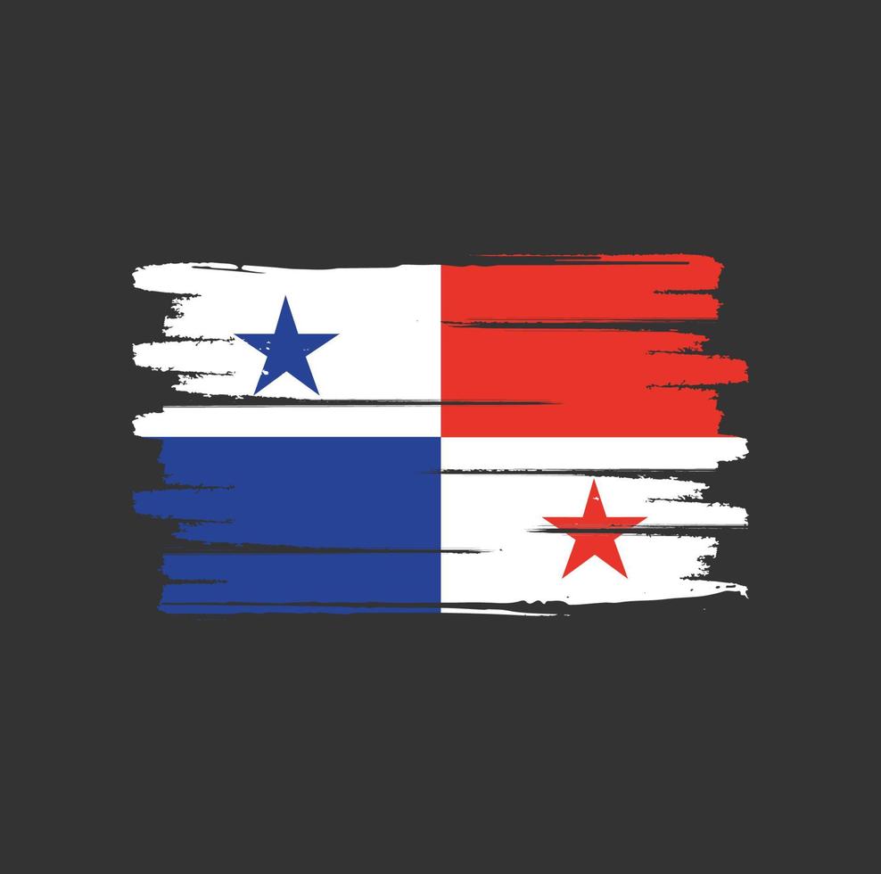 Panama flag brush strokes vector