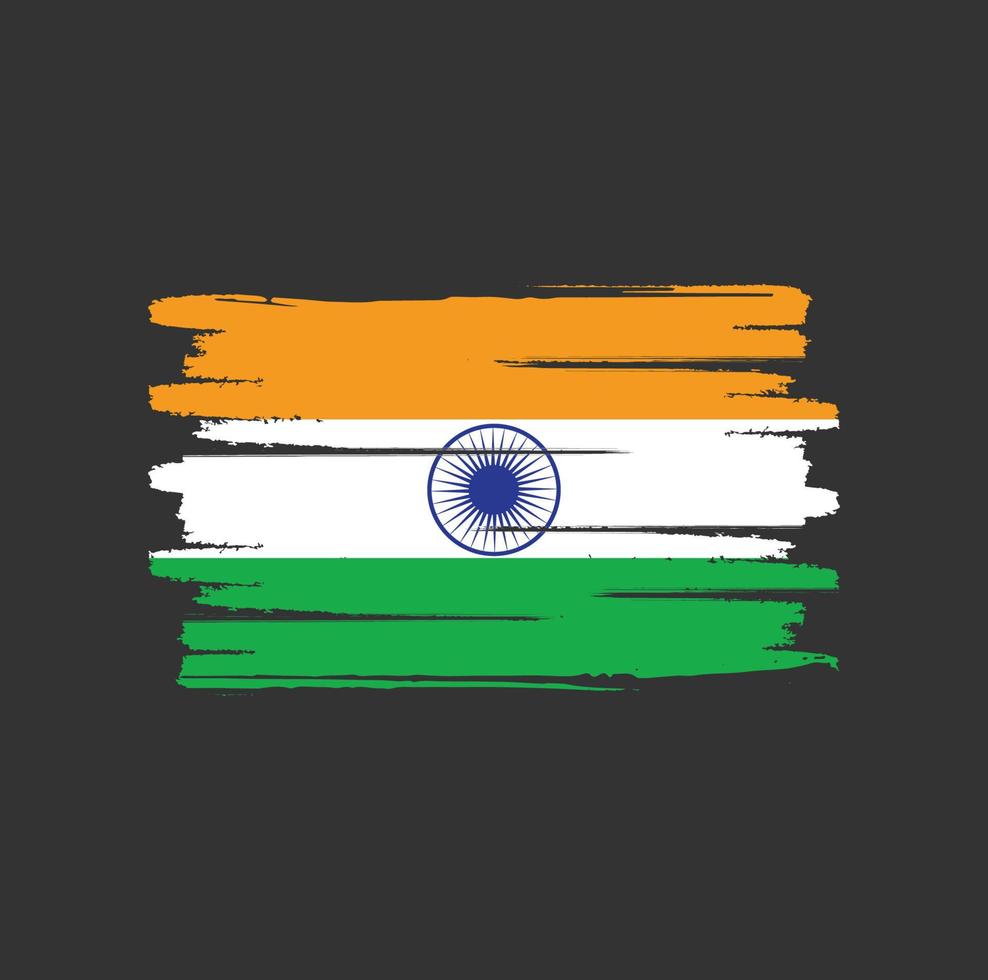 trazos de pincel de bandera india vector