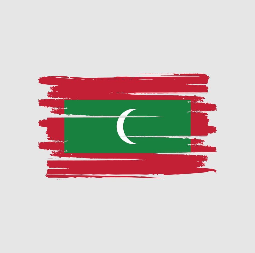 Maldives flag brush strokes vector