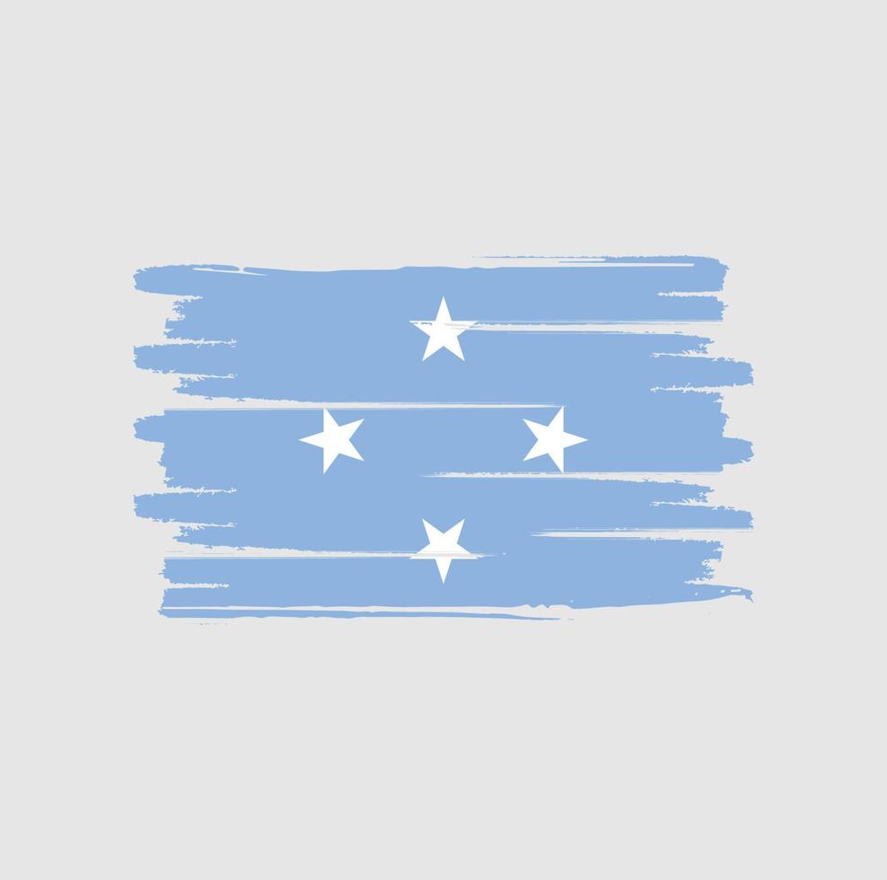 Micronesia flag brush strokes vector
