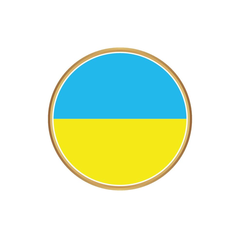 Ukraine flag with golden frame vector