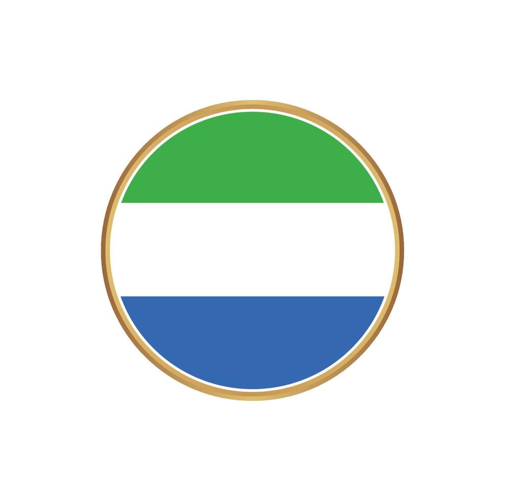 Sierra Leone flag with golden frame vector