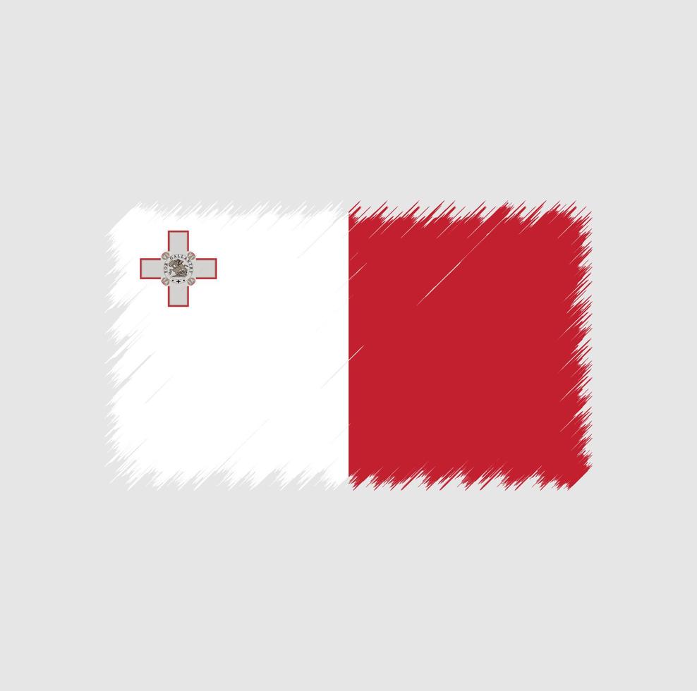 trazo de pincel de la bandera de malta. bandera nacional vector