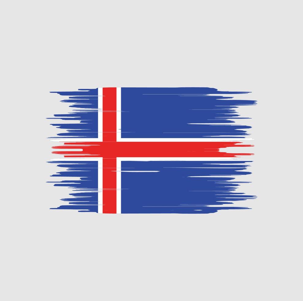 trazo de pincel de bandera de islandia. bandera nacional vector
