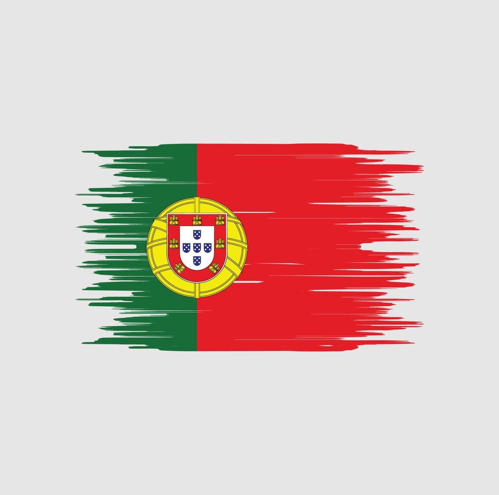 Portugal flag brush stroke. National flag vector