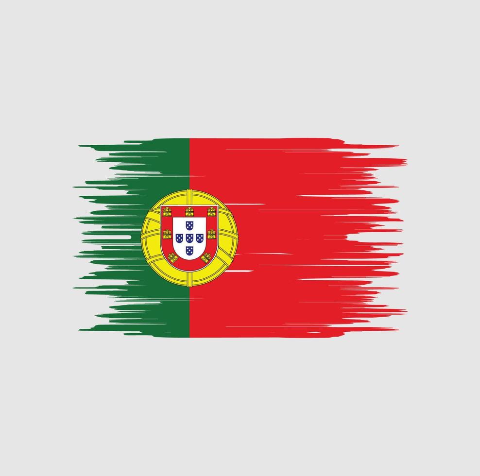 Trazo de pincel de bandera portuguesa. bandera nacional vector