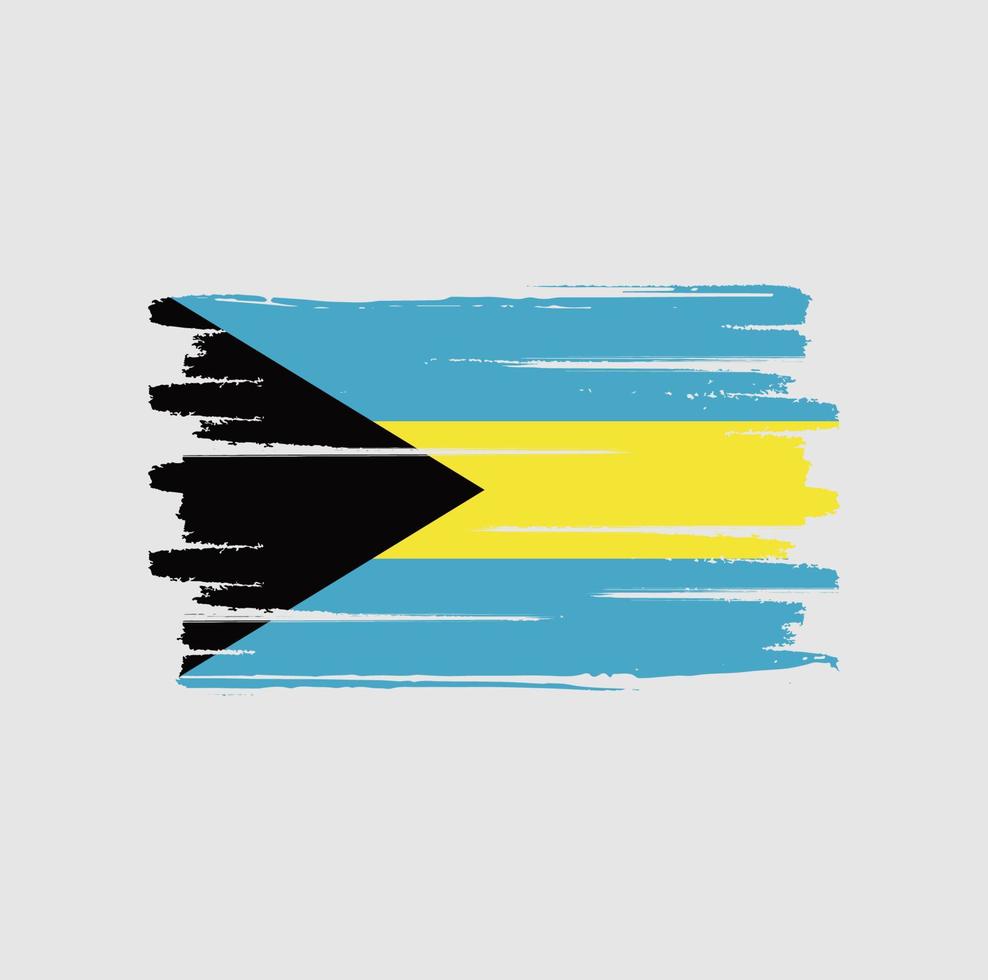 Bahamas flag brush strokes vector