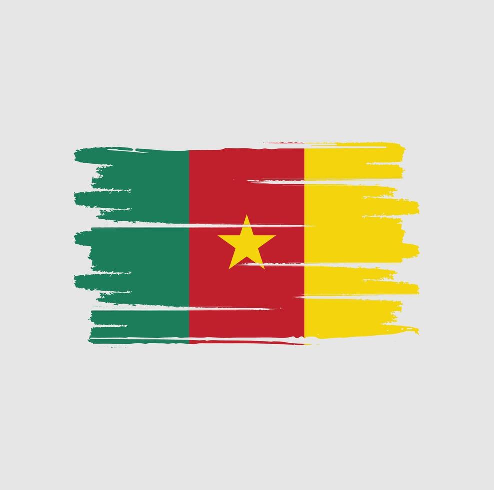 Cameroon flag brush strokes vector