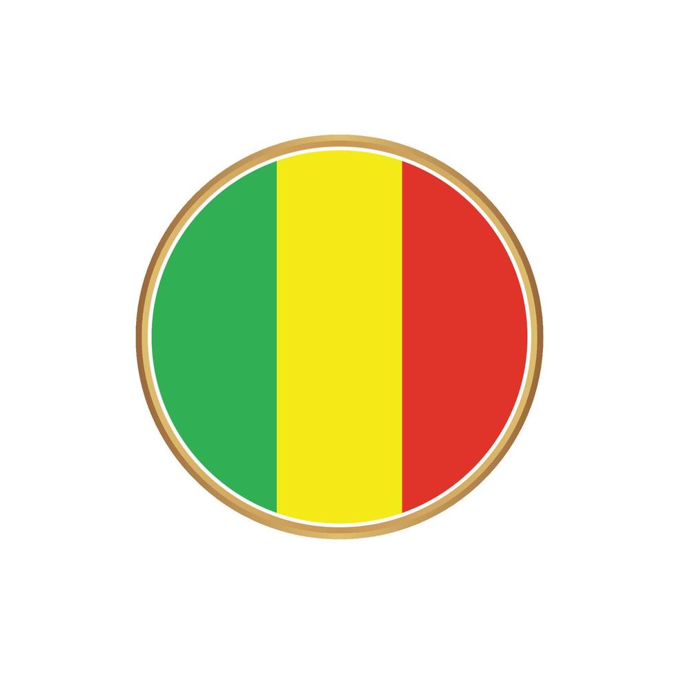 Mali flag with golden frame vector