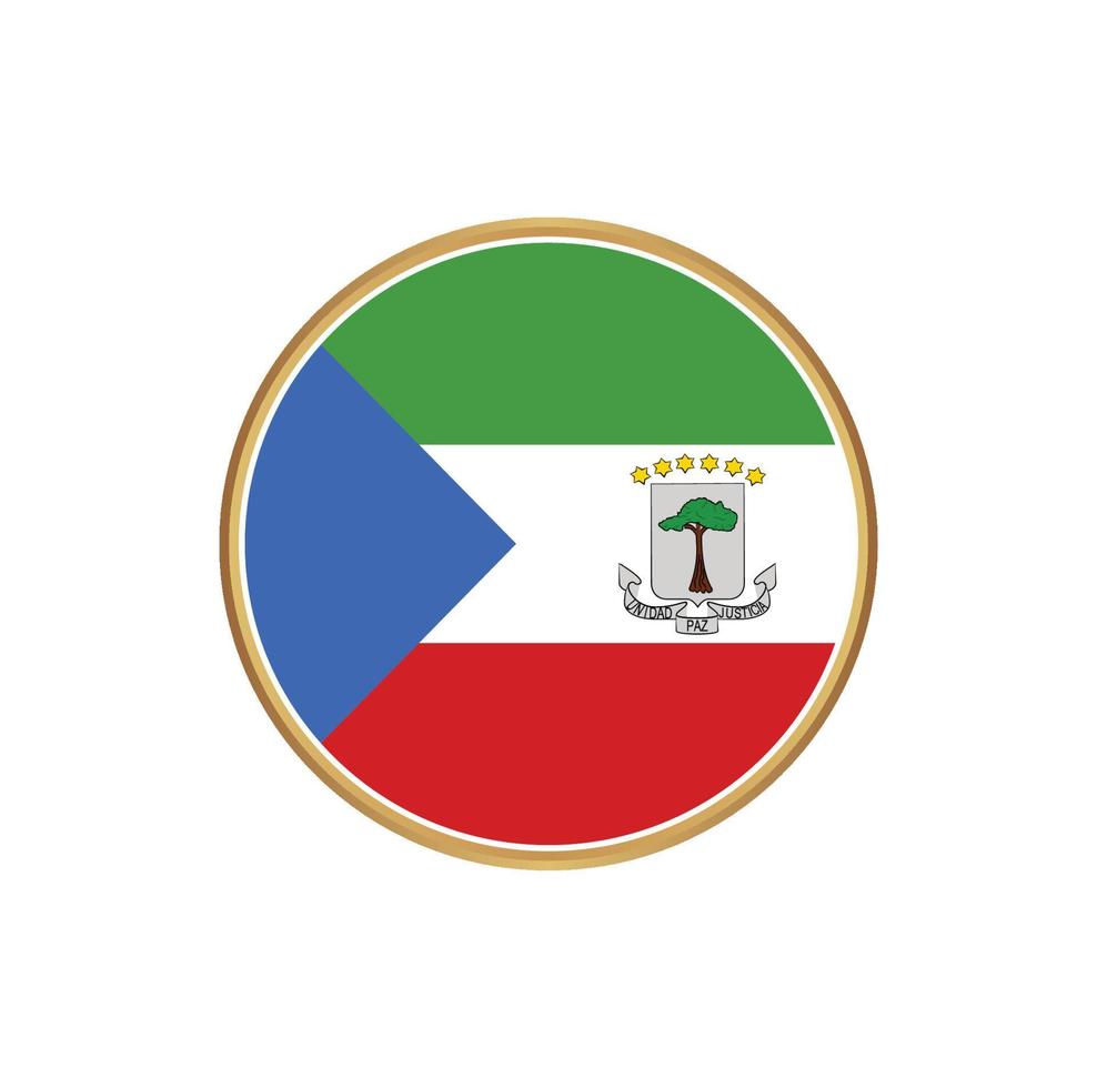 Equatorial Guinea flag with golden frame vector