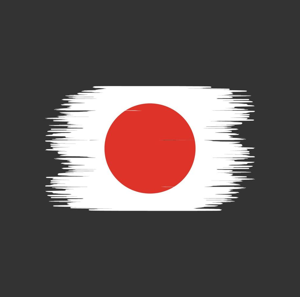 trazo de pincel de bandera de japón. bandera nacional vector
