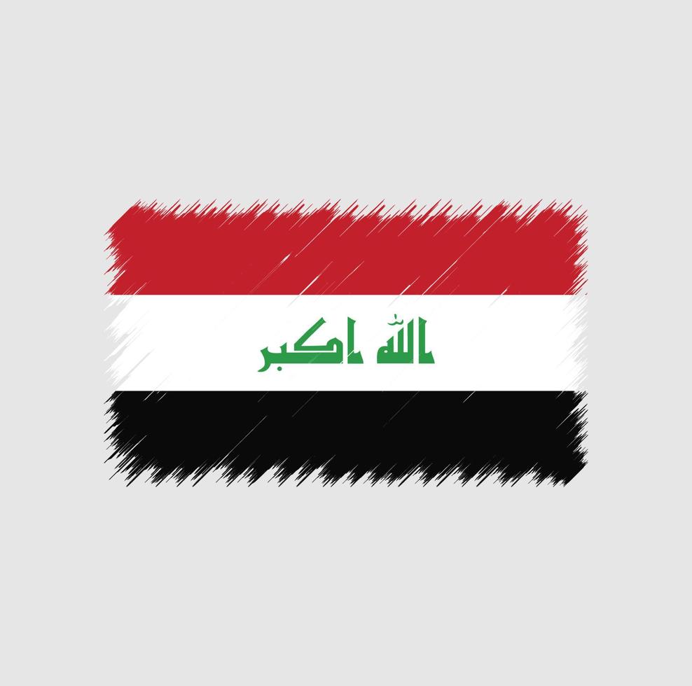 trazo de pincel de la bandera de irak. bandera nacional vector