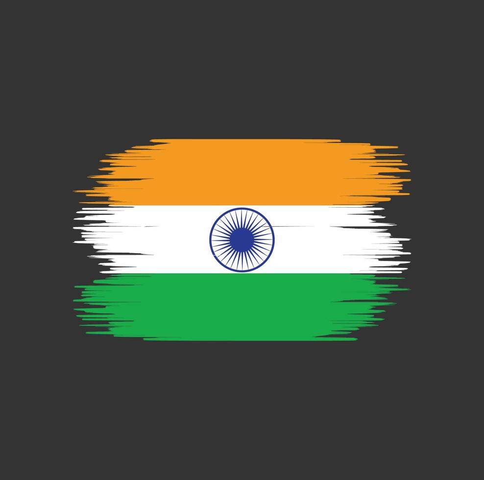 trazo de pincel de la bandera india. bandera nacional vector