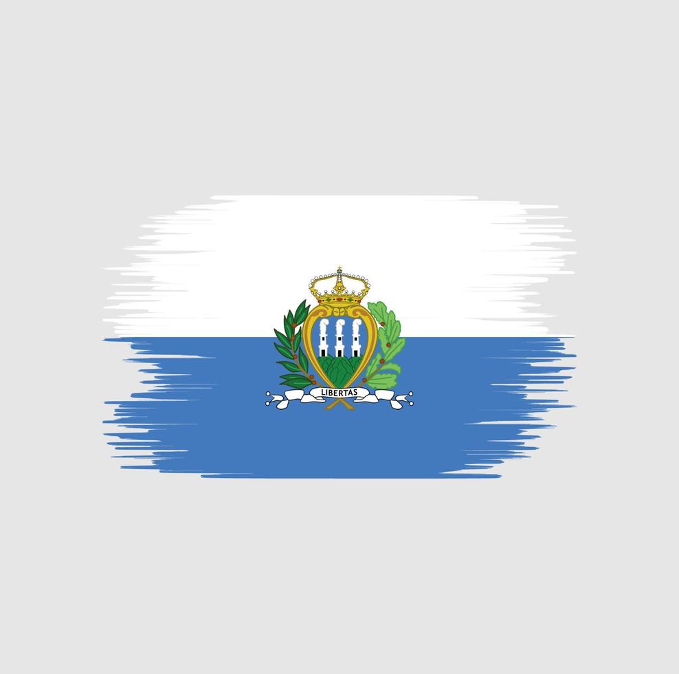 trazo de pincel de bandera de san marino. bandera nacional vector