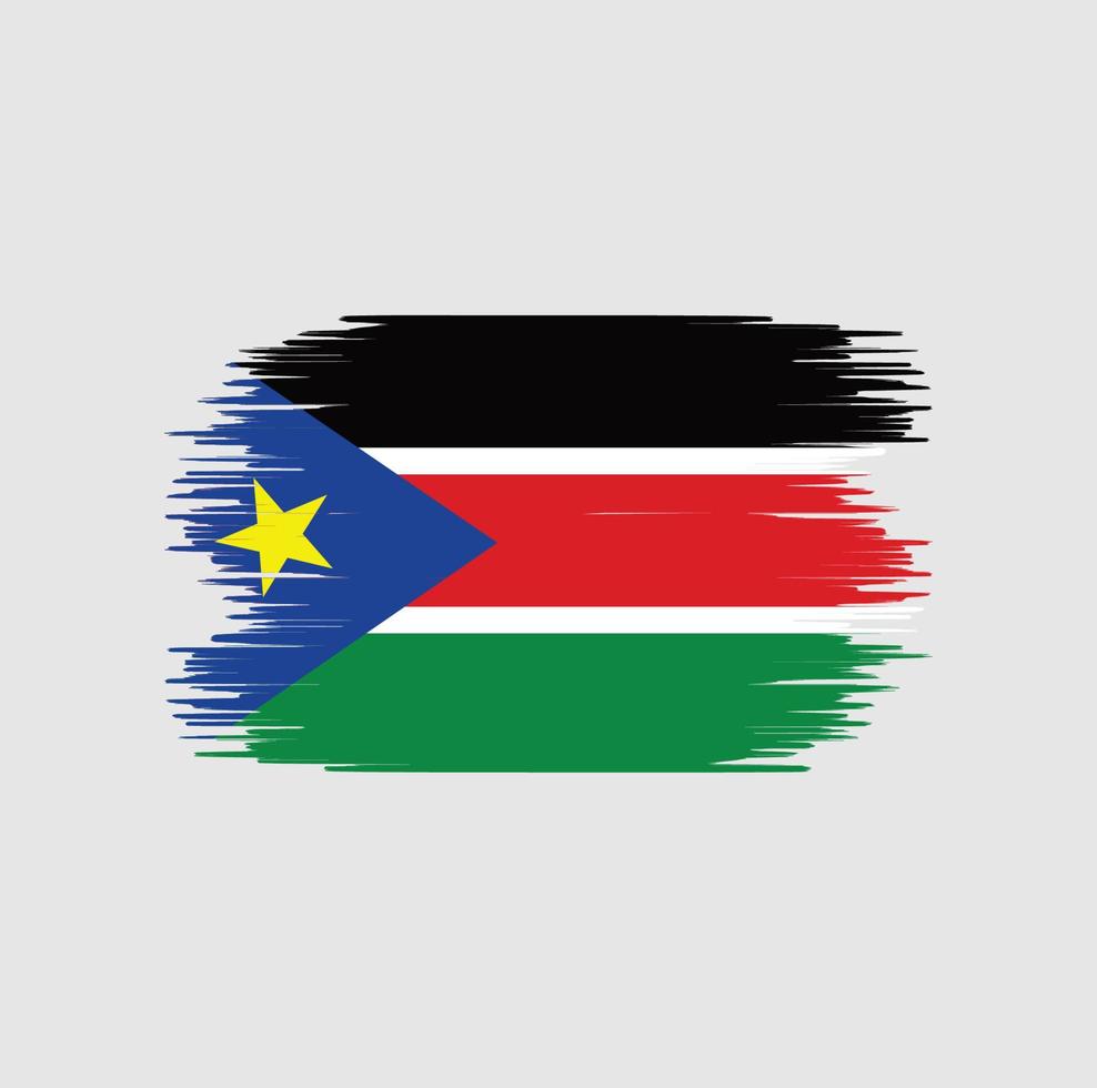 South Sudan flag brush stroke. National flag vector