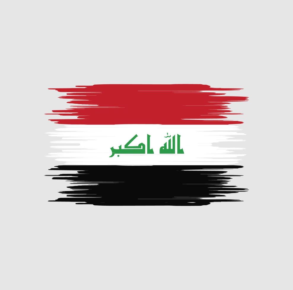 trazo de pincel de la bandera de irak. bandera nacional vector