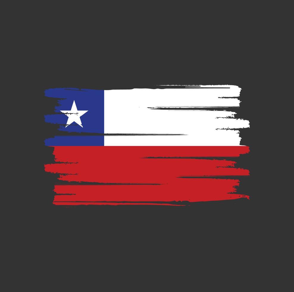 Chile flag brush strokes vector