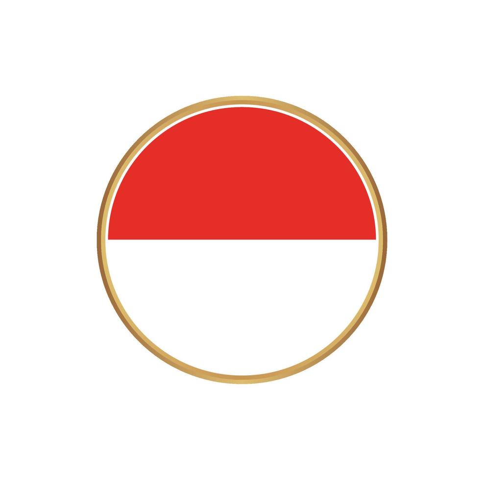 Indonesia flag with golden frame vector