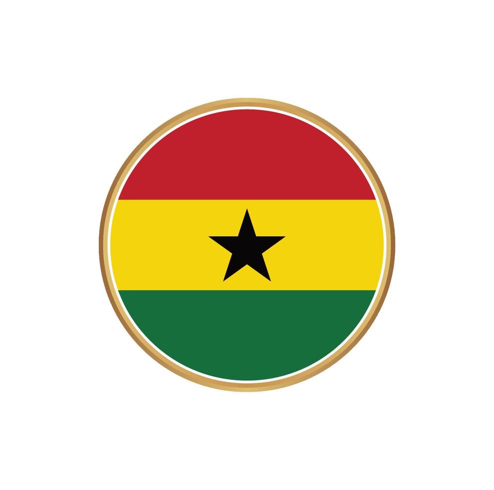 Ghana flag with golden frame vector