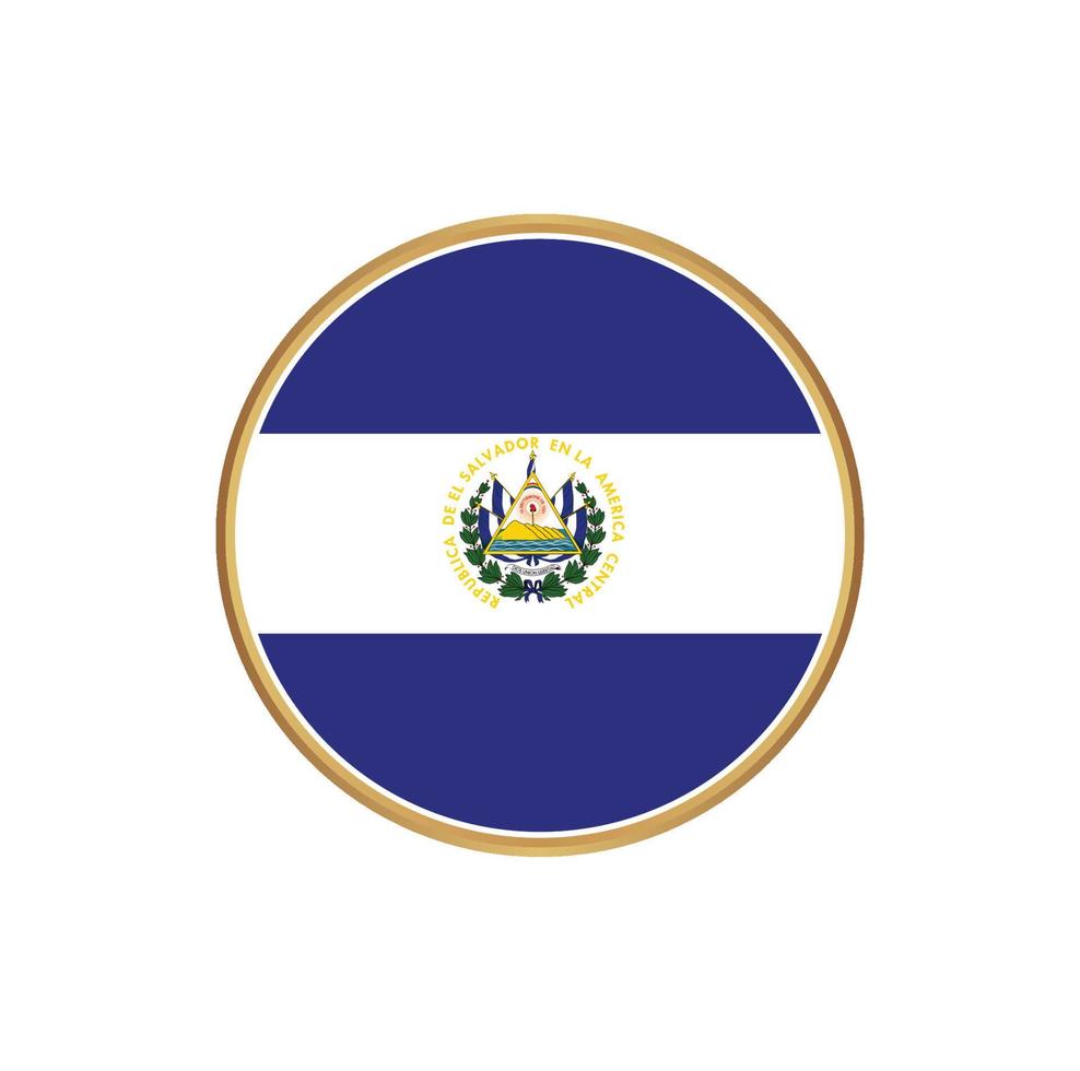El Salvador flag with golden frame vector