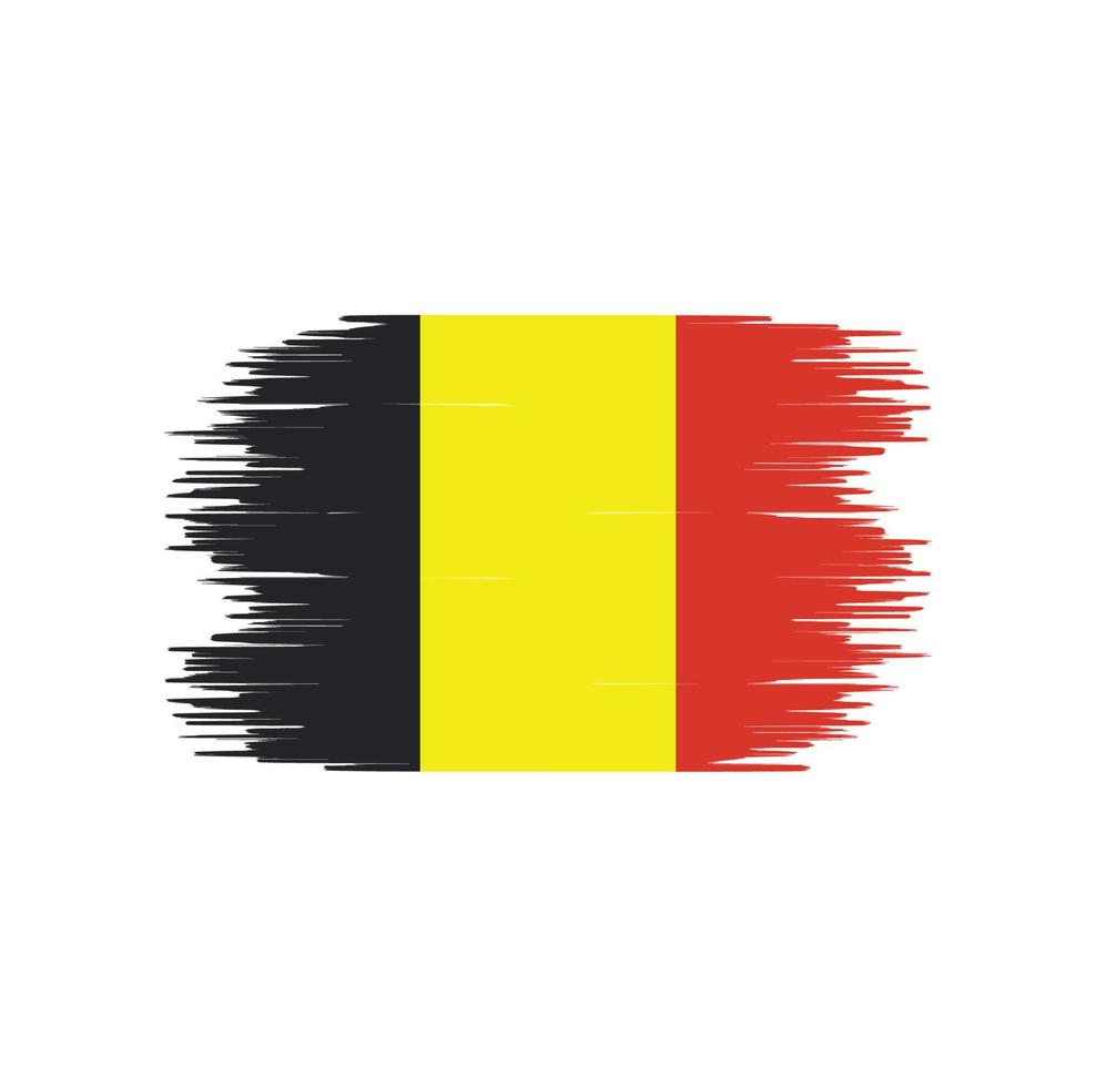 Trazo de pincel de bandera de Bélgica. bandera nacional vector