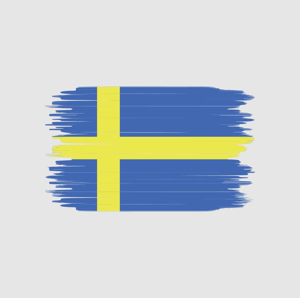 trazo de pincel de bandera de suecia. bandera nacional vector
