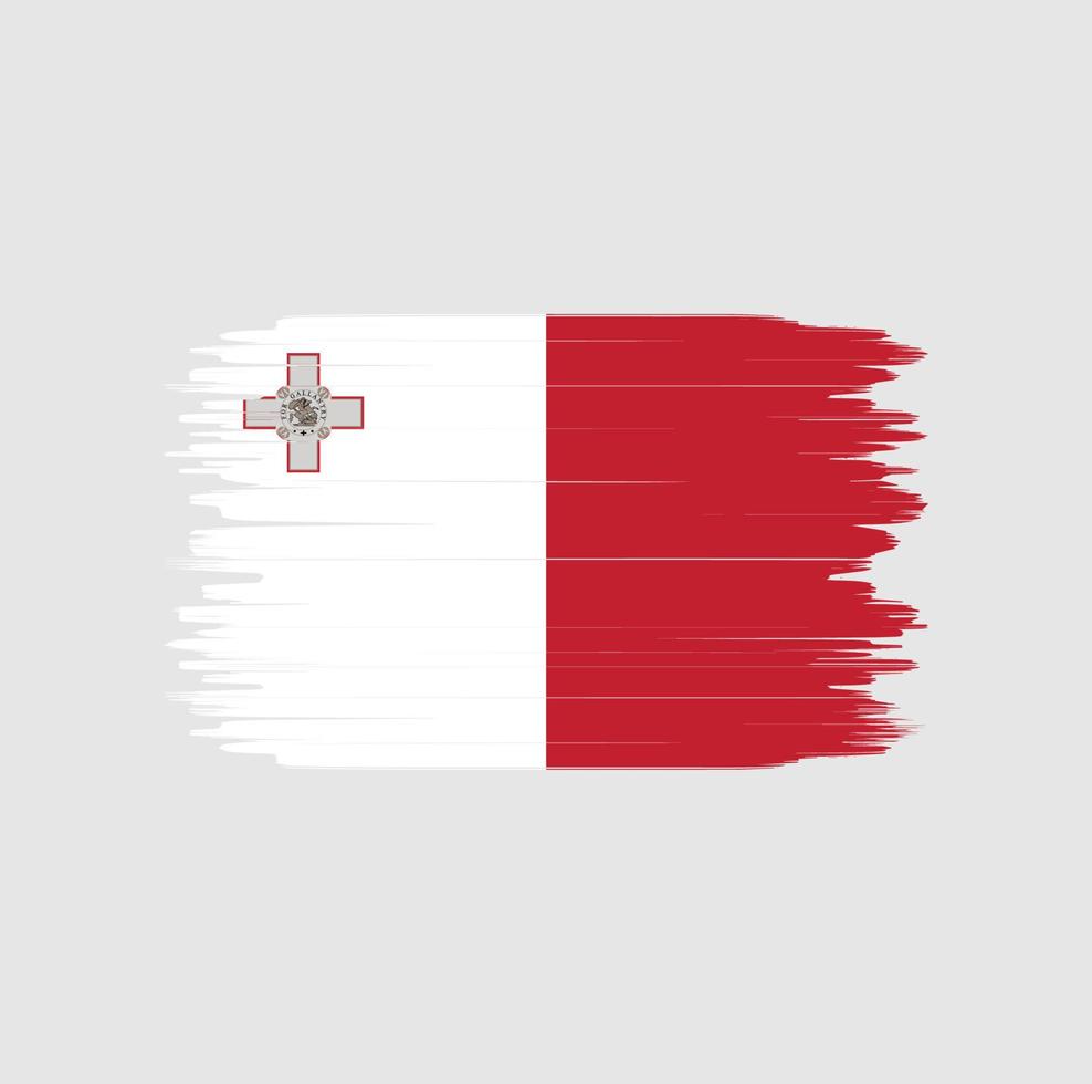 trazo de pincel de la bandera de malta. bandera nacional vector