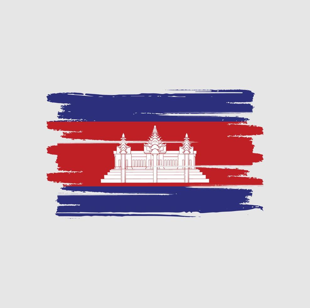 Cambodia flag brush strokes vector