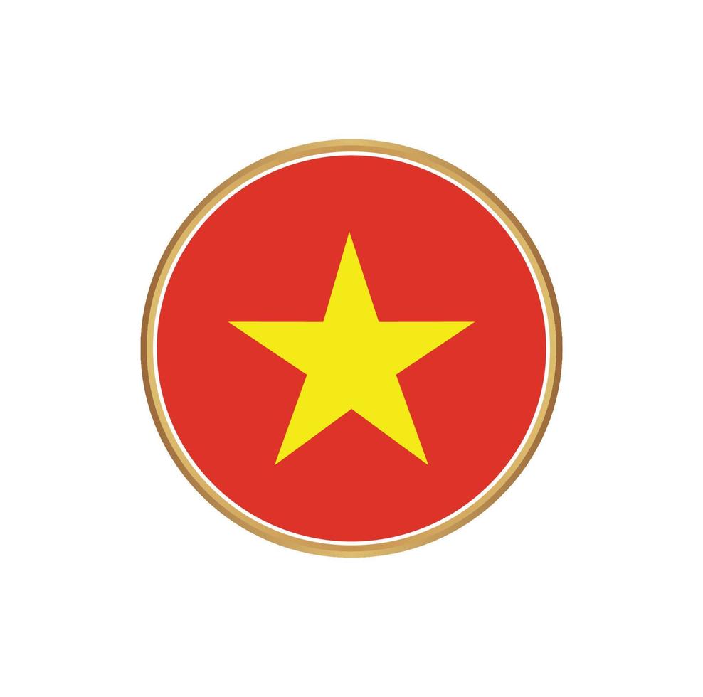 Vietnam flag with golden frame vector