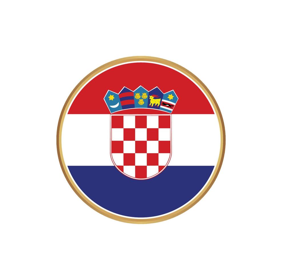 Croatia flag with golden frame vector