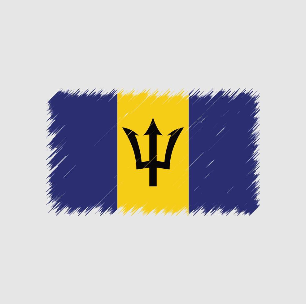 trazo de pincel de bandera de barbados. bandera nacional vector