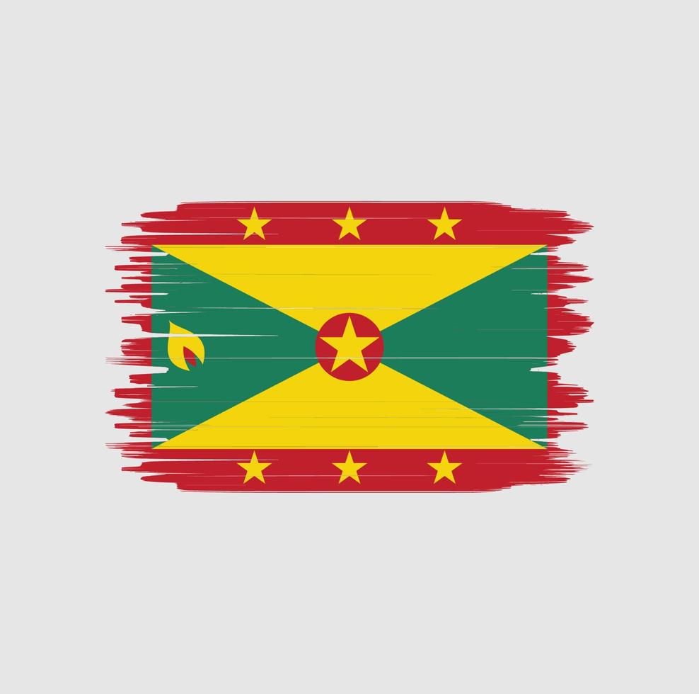 trazo de pincel de bandera de granada. bandera nacional vector