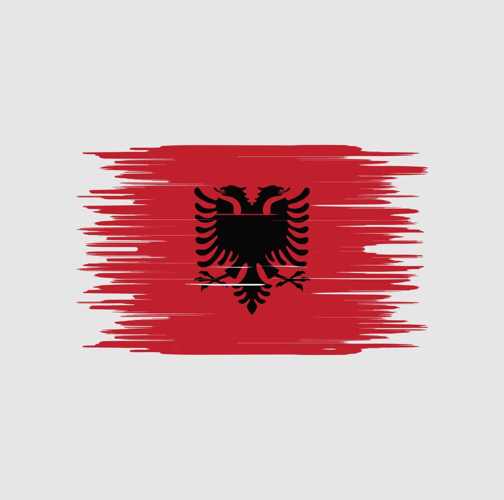 trazo de pincel de la bandera de albania. bandera nacional vector