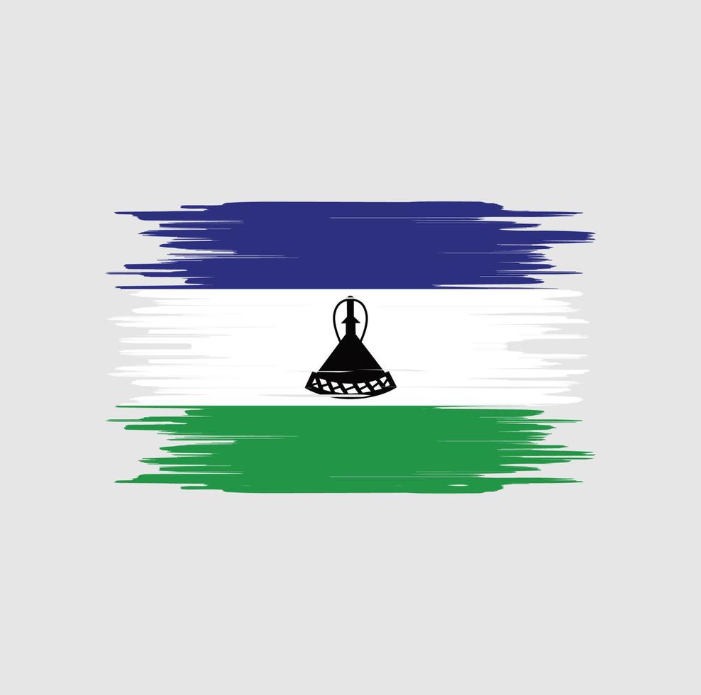 Lesotho flag brush stroke. National flag vector