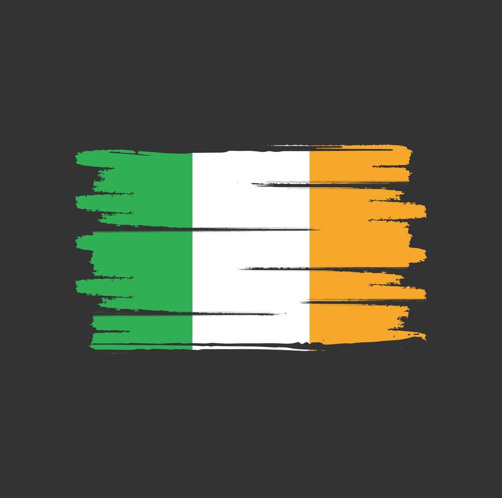 trazos de pincel de bandera de irlanda vector