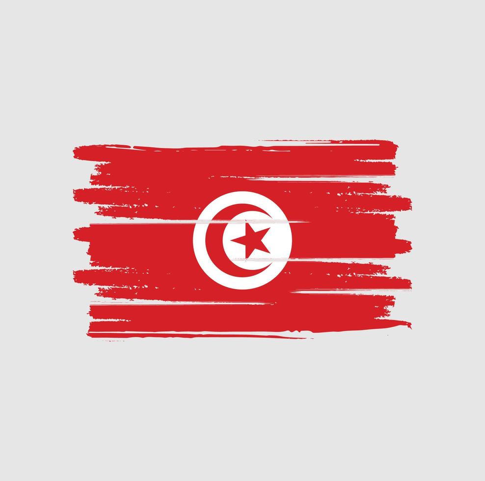 trazos de pincel de bandera de túnez vector