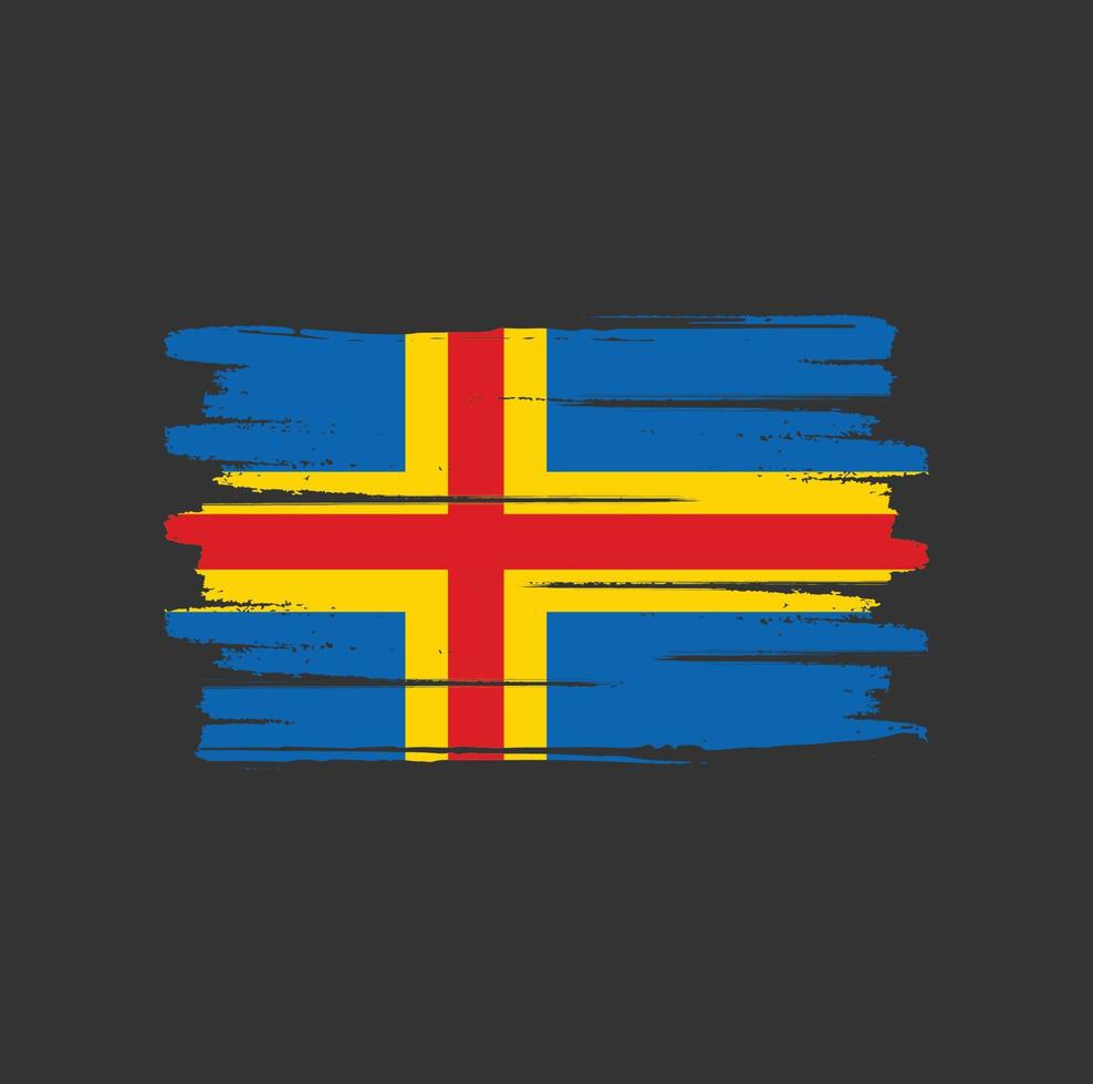 Aland Islands flag brush strokes vector