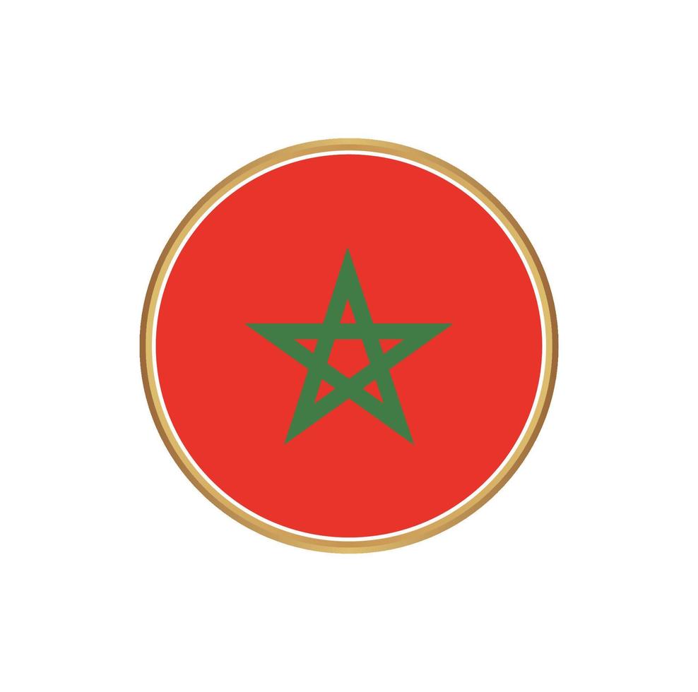bandera de marruecos con marco dorado vector