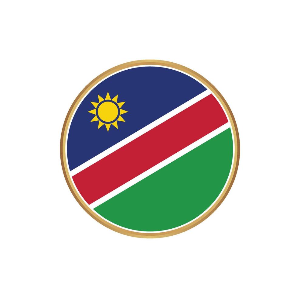 Namibia flag with golden frame vector