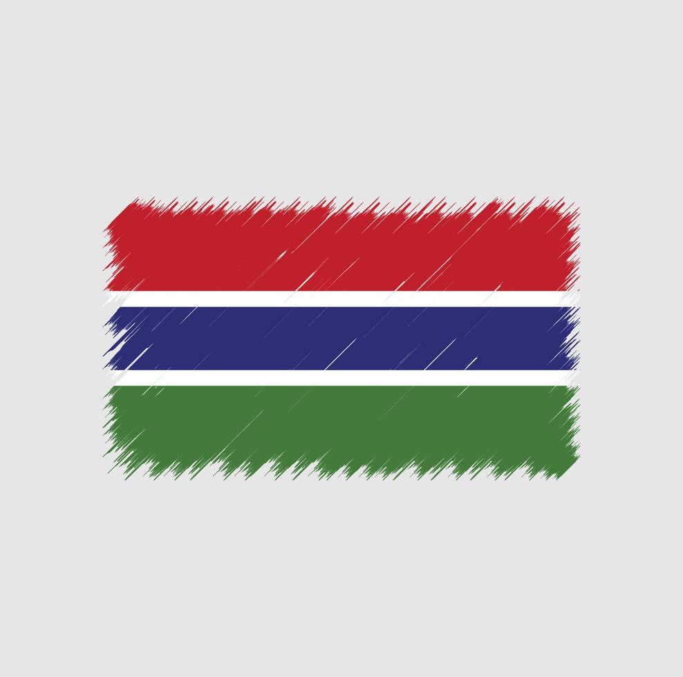 trazo de pincel de bandera de gambia. bandera nacional vector