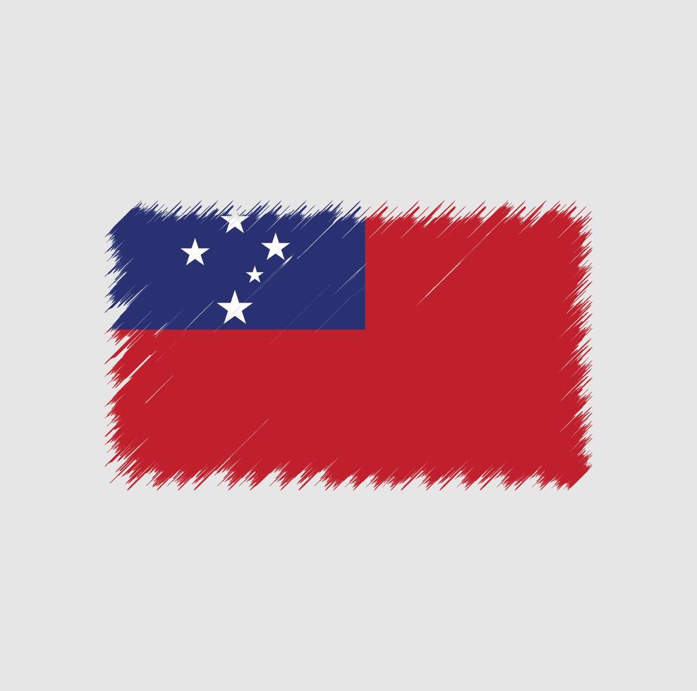 trazo de pincel de bandera de samoa. bandera nacional vector