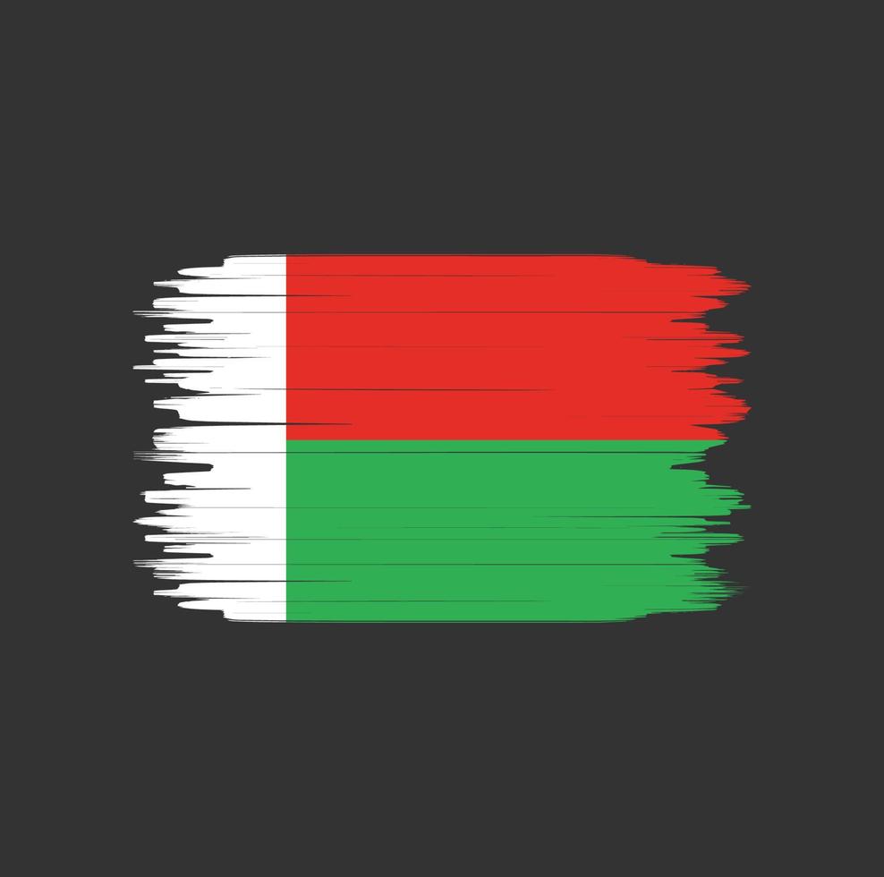 trazo de pincel de la bandera de madagascar. bandera nacional vector